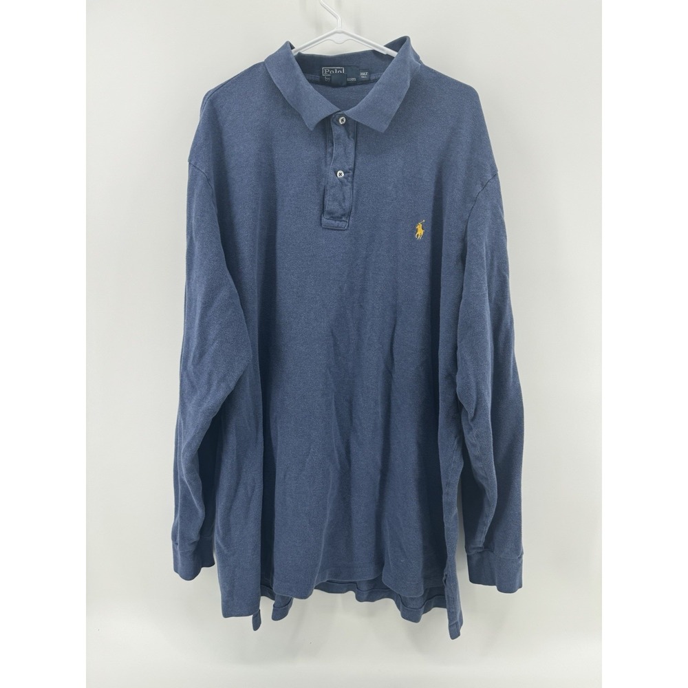 Polo Ralph Lauren Mens Long Sleeve Polo Shirt Size 3XLT Navy Blue